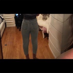 Light wash blue jeans